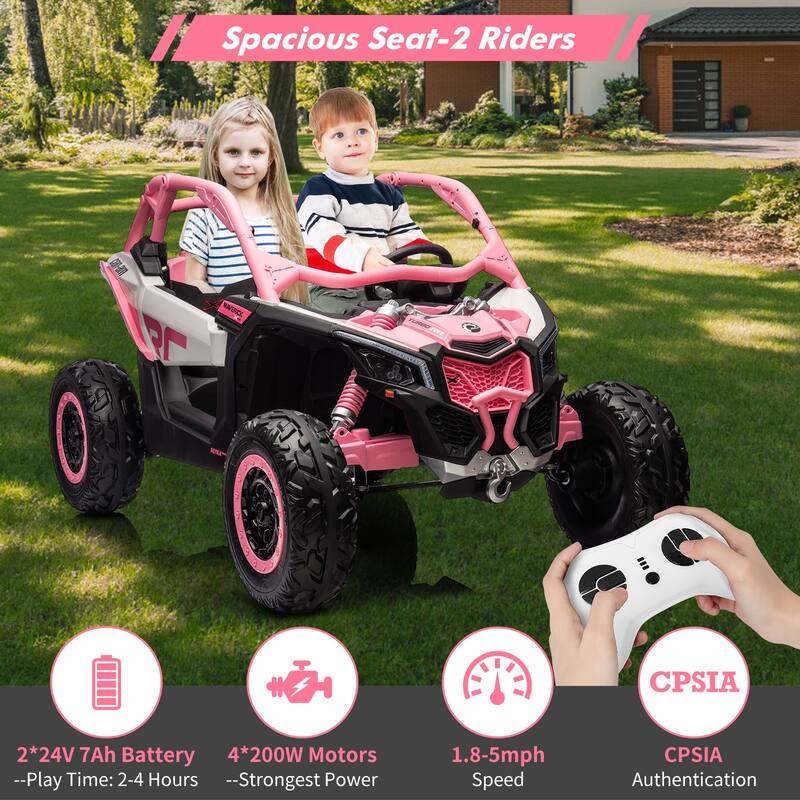 2-Seater Licensed Can-Am Electric Off-Road Ride-On UTV Car for Kids Best Gifts
