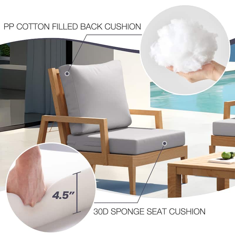 24''x24'' Outdoor Patio Seat Cushion Set with Removable Cover
