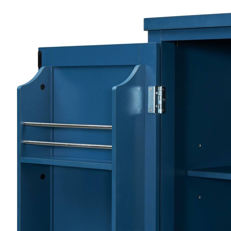 Farmhouse 74.8"Tall Freestanding Kitchen Pantry with Door Shelves,Adjustable Shelves, Pull-out Trays and Drawers