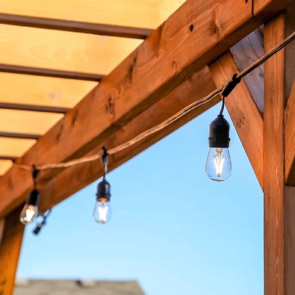 50ft Weatherproof String Lights, Bulbs Included, 15/24 Sockets