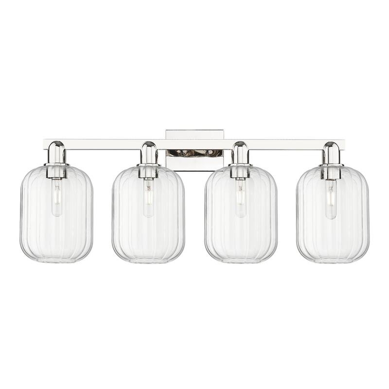 Innovations Lighting 716-4W-14-36 Preston Vanity Cylinder Preston 4 - Polished Nickel / Clear