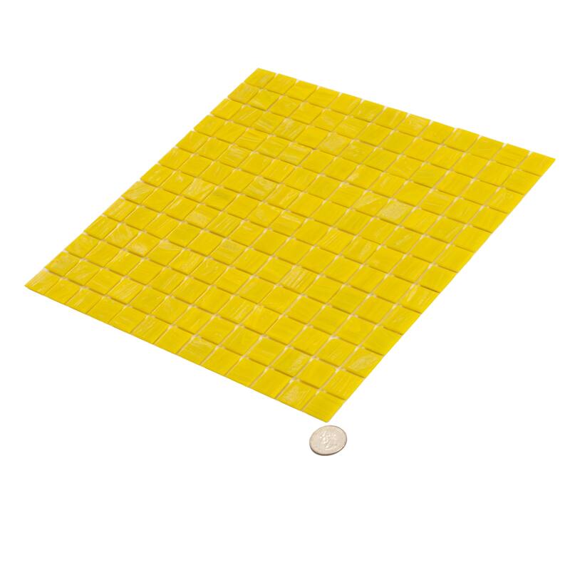 Apollo tile 12" x 12" Celestial Glossy Canary Yellow Glass Tile (20 sq ft/case) - 20 Pack