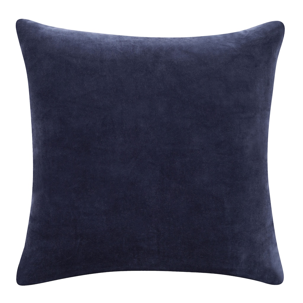 HomeRoots 20" X 20" Dark Blue 100% Cotton Zippered Pillow