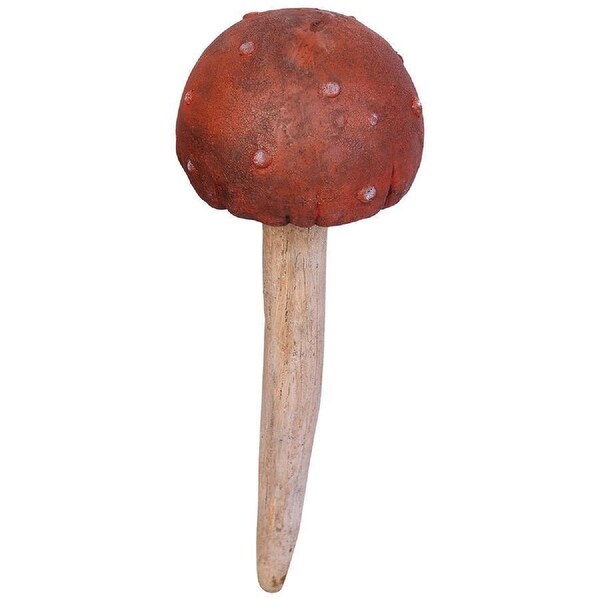 25.5" Button Mushroom Hand Painted Outdoor Garden Statue - N/A