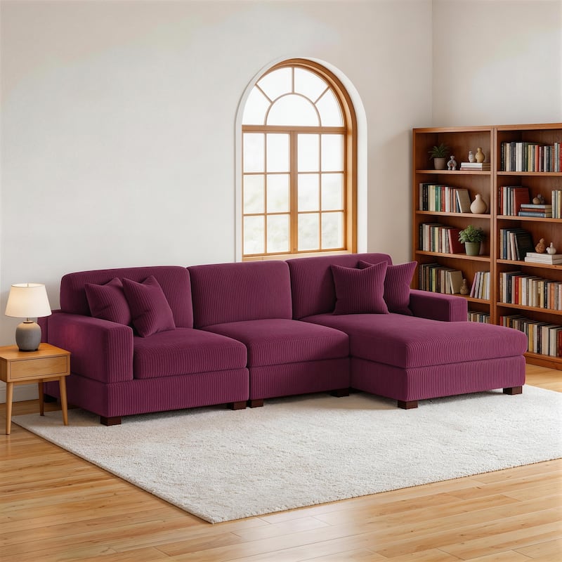 Oversized L-shaped Modular Sectional Sofa with Chaise Lounge