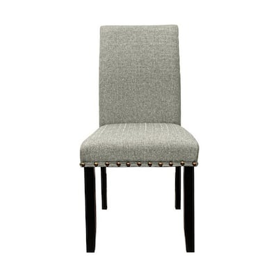 Black/Gray Fabric Upholstered Wood Frame Dining Chair, Sturdy Dining Chair for Dining Rooms - 17.5