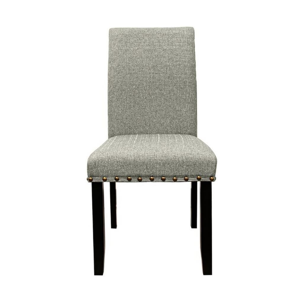 Black/Gray Fabric Upholstered Wood Frame Dining Chair, Sturdy Dining Chair for Dining Rooms - 17.5