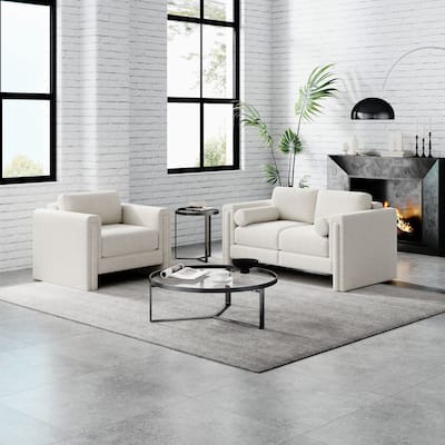 JASIWAY 3-seater Teddy Velvet Modern Upholstered Sofa Sectional Sofa