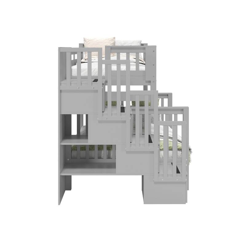 Taylor & Olive Trillium Twin over Full Stairway Bunk Bed