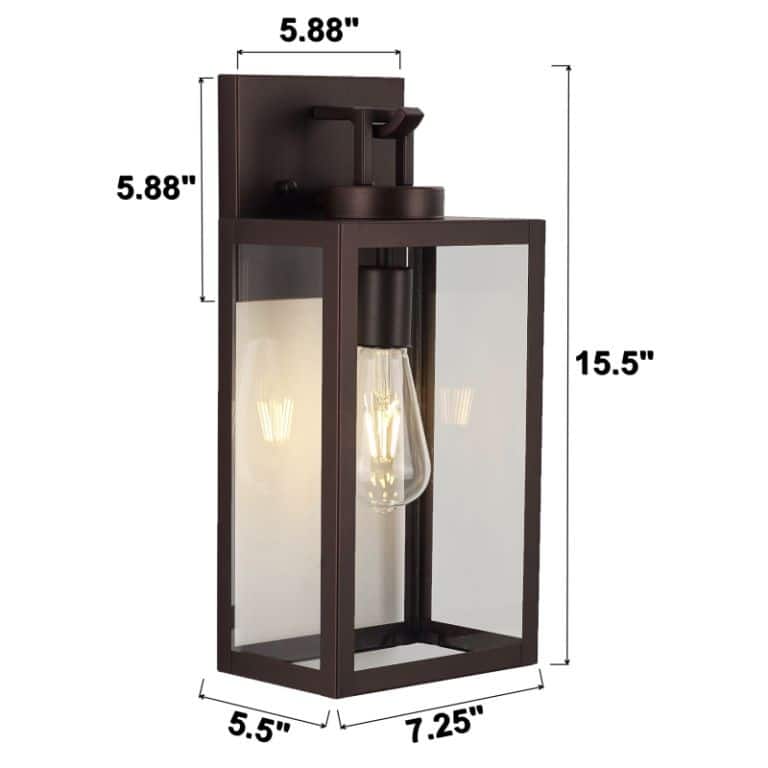 Grandvar 15.5"H Square Outdoor Wall Light with Clear Glass - Oil Rubbed Bronze