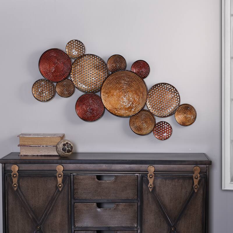 StyleCraft Nobu Circle Metal Wall Art - Copper & Bronze