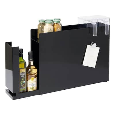 Yamazaki Home Sliding Drawer Seasoning Rack, Steel - L 36.61 x W 4.92 x H 14.45 inches