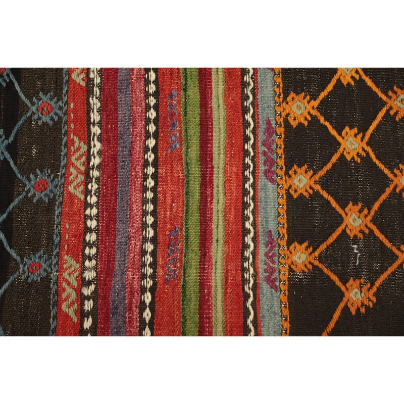 Hand Woven Oriental 100% Wool Carpet Southwestern Tribal Multi-Colored Kilim Area Rug - 8' 0'' X 6' 4''