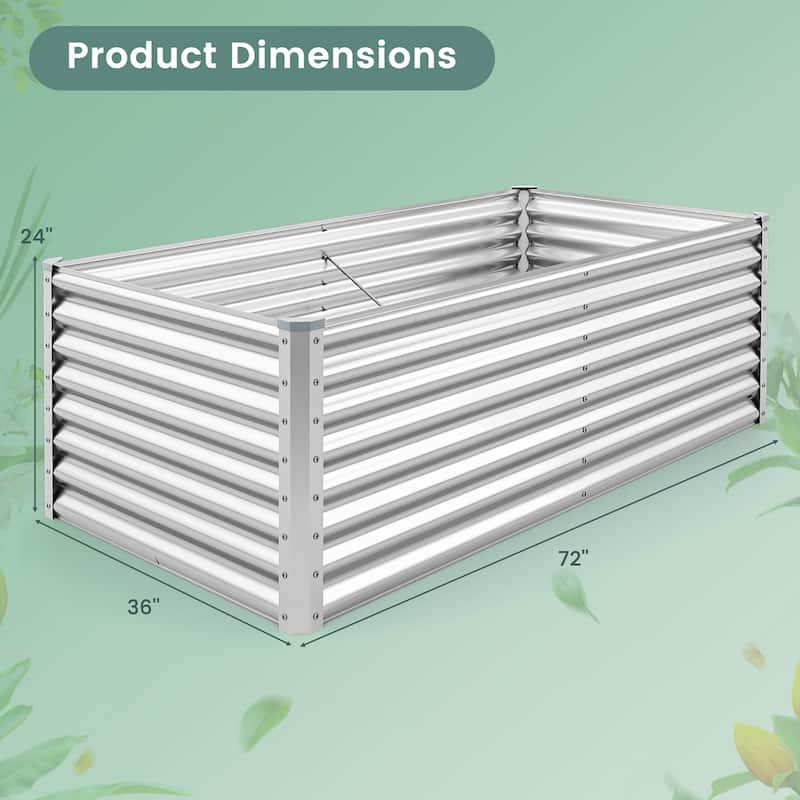 Gymax Raised Garden Bed Large Metal Planter Box Kit for Vegetable Herb