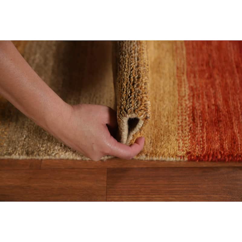 Striped Oriental Gabbeh Kashkoli Wool Rug Hand-knotted Foyer Carpet - 2'2" x 4'0"