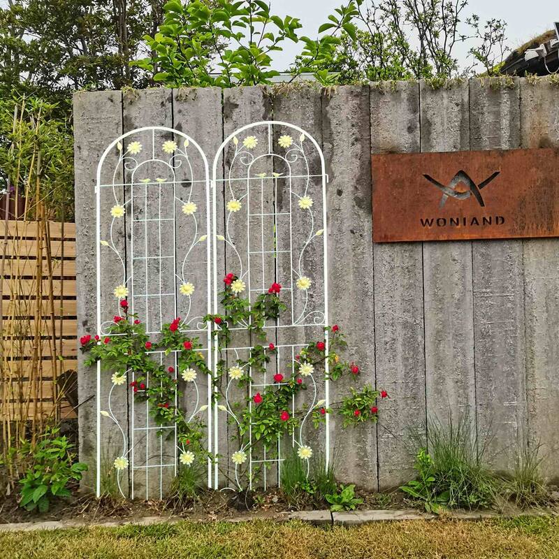 86.7" x 19.7'' Rust-Resistant Climbing Trellis for Garden Flowers and Vines - White - 4 Pack