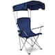 Foldable Beach Canopy Chair Sun Protection Camping Lawn Chair - Navy Blue