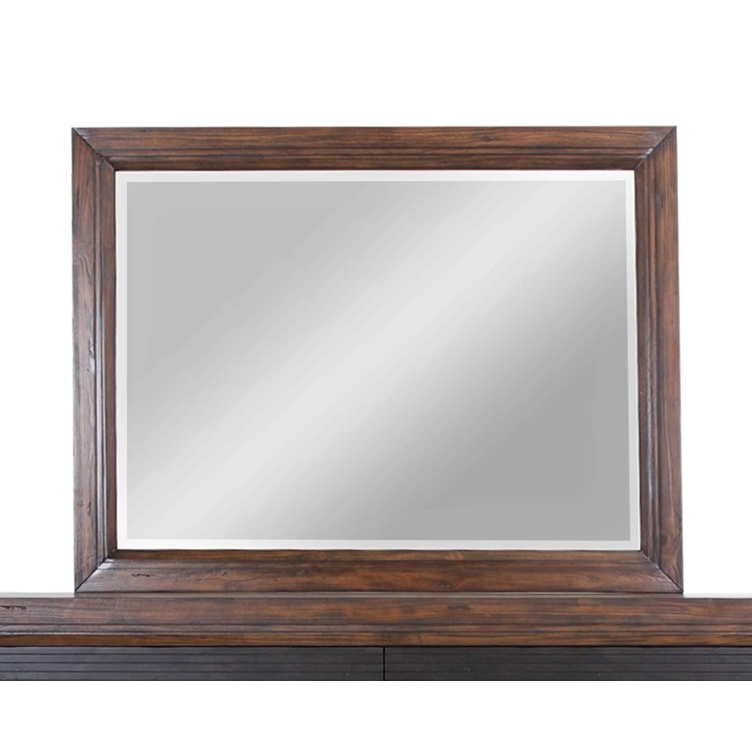 Landscape Mirror, No Assembly Required, Rustic Buckeye Finish - 48inx2in