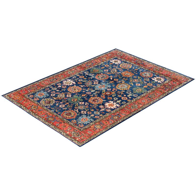 Serapi One-of-a-Kind Hand-Knotted Area Rug - Blue - 4' 3" x 6' 1"