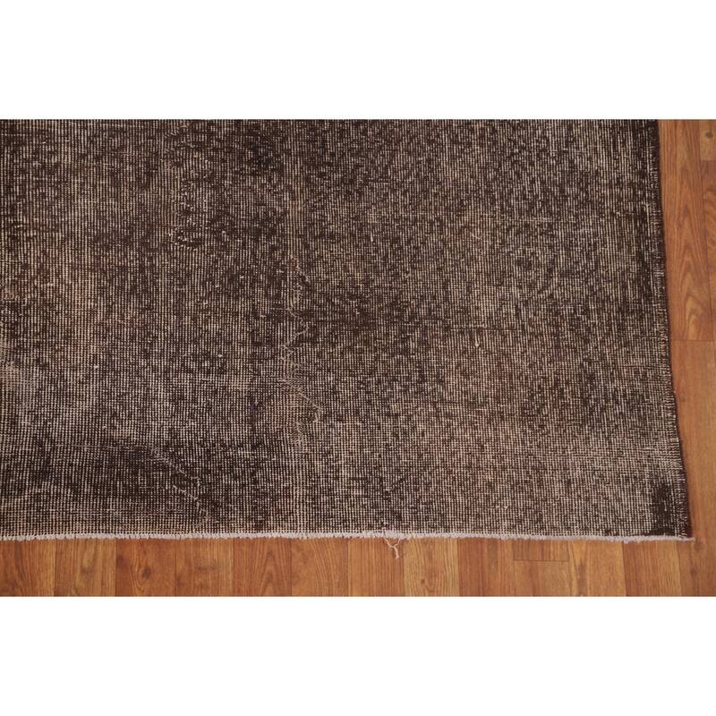 Over-Dyed Solid Anatolian Turkish Vintage Rug Handmade Wool Carpet - 6'11" x 10'7"