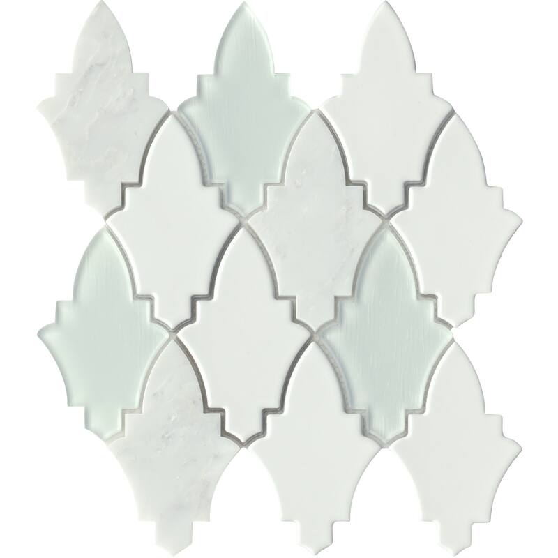Emser Tile Fleur - 11" x 12" Specialty Arabesque/Baroque Mosaic Wall