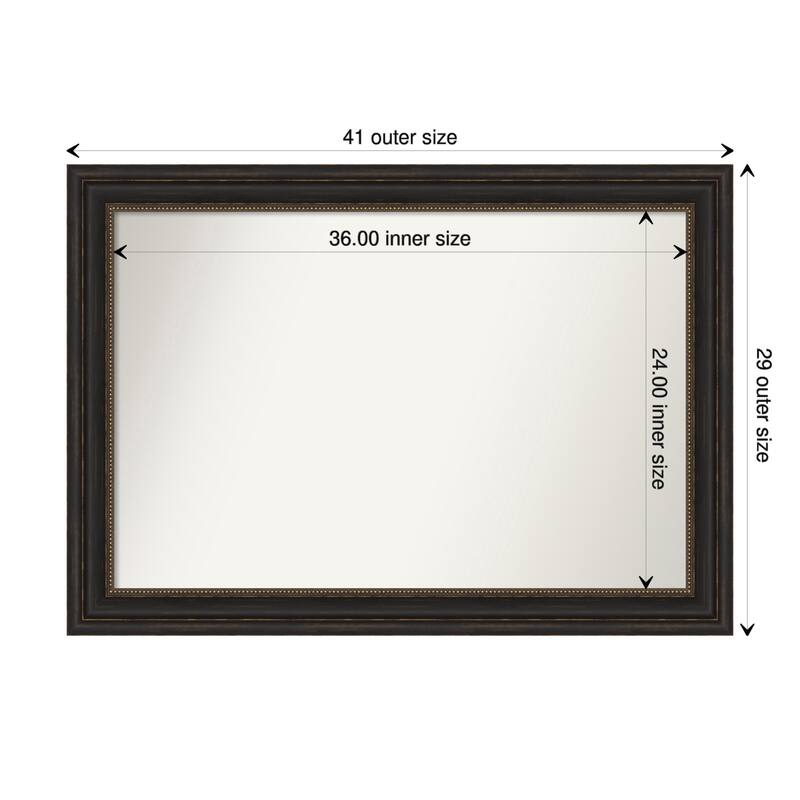 Non-Beveled Bathroom Wall Mirror - Accent Bronze Frame - 41 x 29 in - Accent Bronze