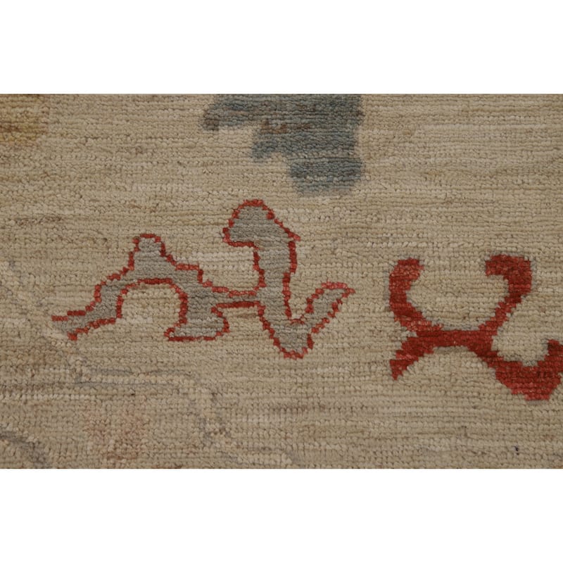 Transitional Vegetable Dye Oushak Turkish Rug Handmade Wool Carpet - 7'11"x 10'2"