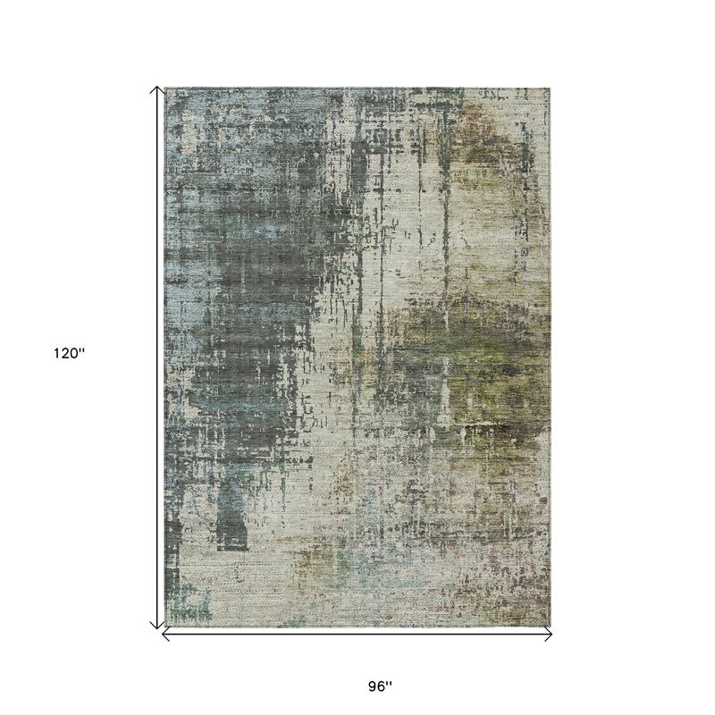 HomeRoots Abstract Transitional Rectangle Outdoor Rug