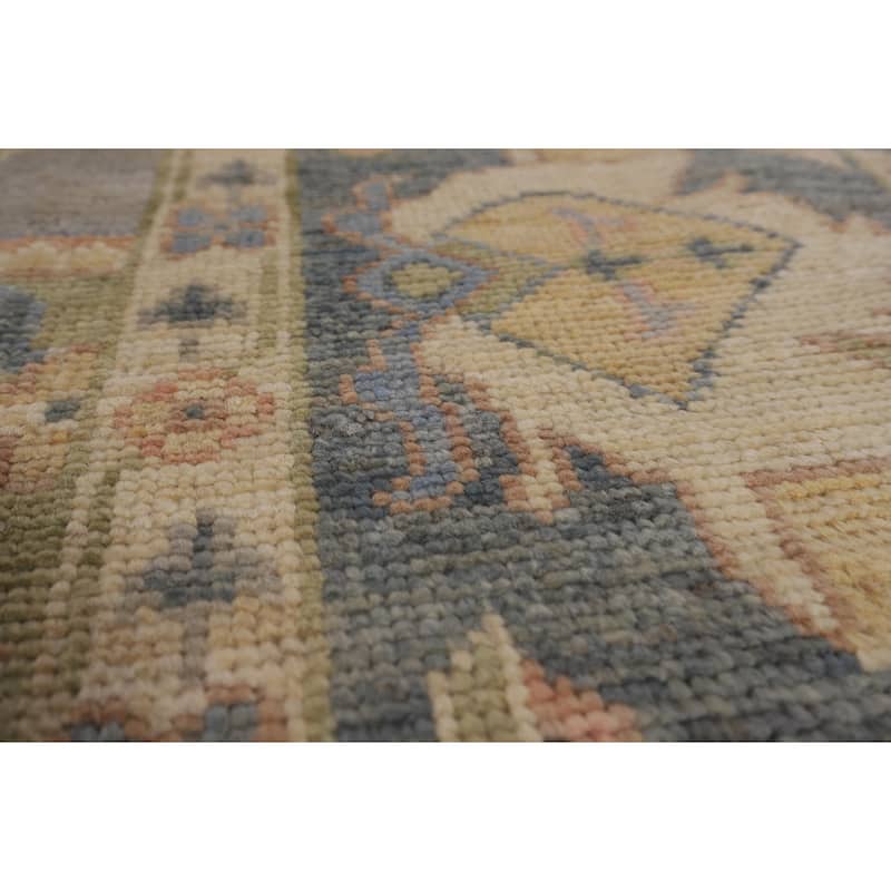 Oushak Turkish Area Rug Handmade Vegetable Dye Grey Wool Carpet - 8'0"x 10'1"