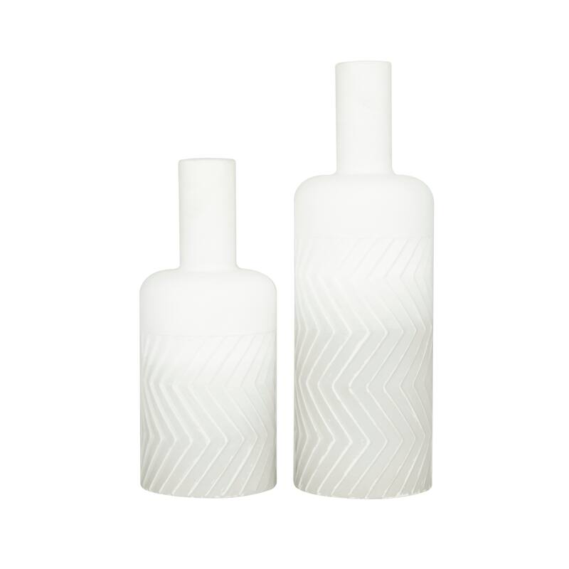 White Metal Modern Vase (Set of 2) On Sale Bed Bath & Beyond 35491021