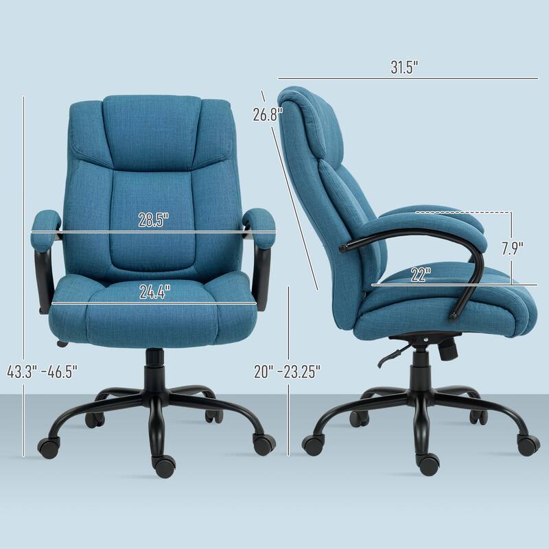 Executive Office Chair - Plush Padding, Adjustable & Rolling Wheels for Effortless Office Style