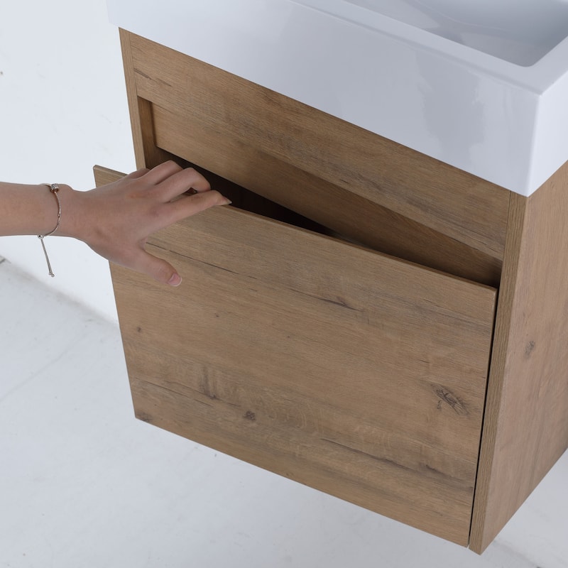 18 Inch Single Sink Bathroom Vanity with Soft Close Door, 18x10