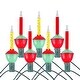 preview thumbnail 2 of 8, 7 Light Traditional Christmas Bubble Light Set, Red and Yellow Liquid, 7 Feet