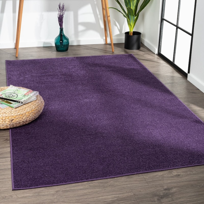 JONATHAN Y Tumbling Solid Low-Pile Area Rug - 9 X 12 - Purple