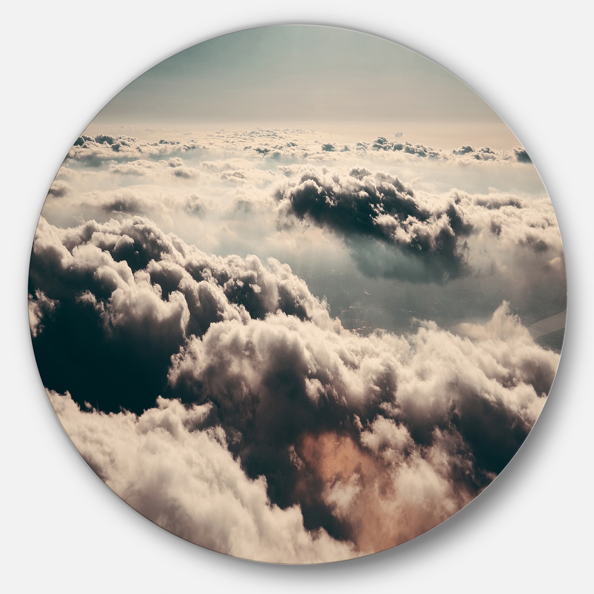 Designart Sky Above Dark Heavy Clouds Contemporary Landscape Round Wall Art