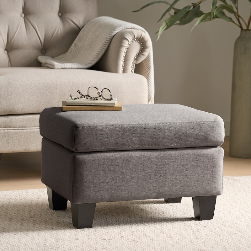 1PCS Fabric Ottoman - Grey