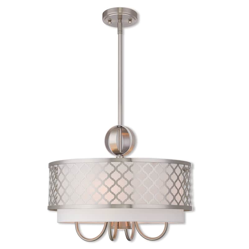 Livex Lighting Arabesque Single Light 18" Wide Drum Chandelier with - Brushed Nickel