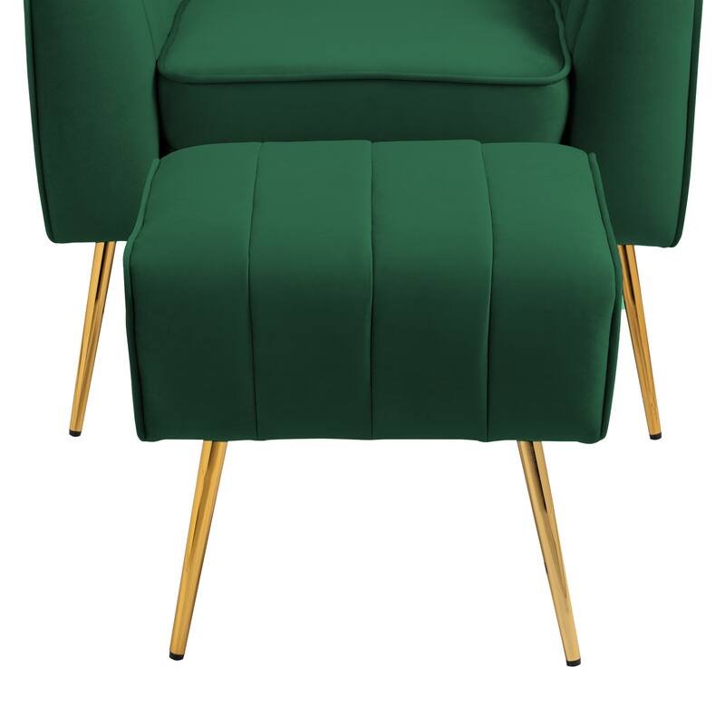 Velvet Shell Shaped Chair with Gold Tone Legs
