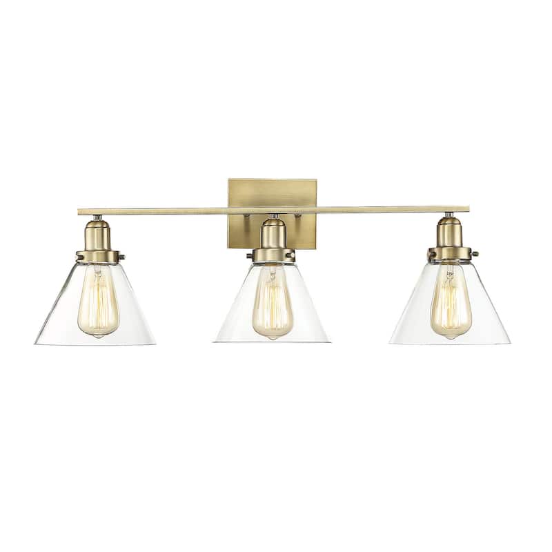 Savoy House Drake 3 Light 29" Wide Bathroom Vanity Light - Warm Brass