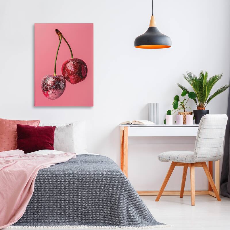 Stupell Dazzling Cherry Pair Canvas Wall Art Design By LSR Design Studio