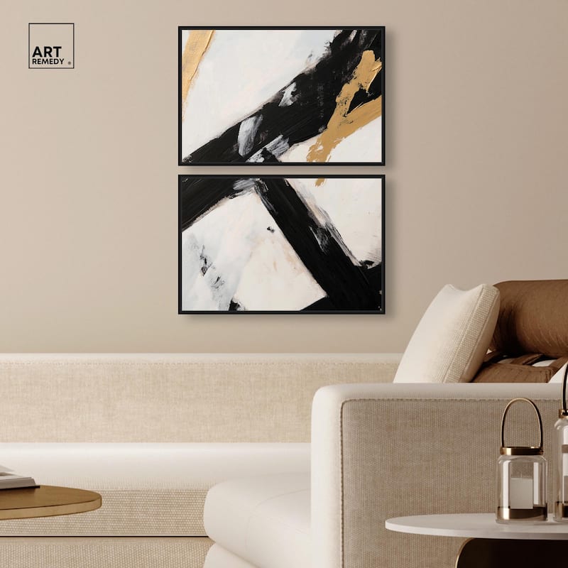 Weight of Black I Canvas Set of 2 by Art Remedy