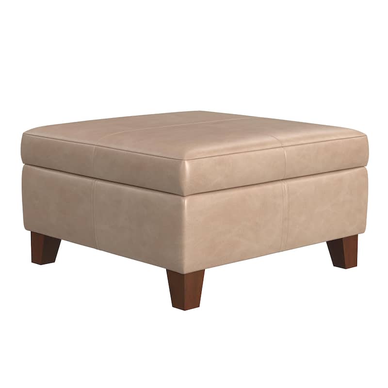Copper Grove Luxury Large Faux Leather Storage Ottoman