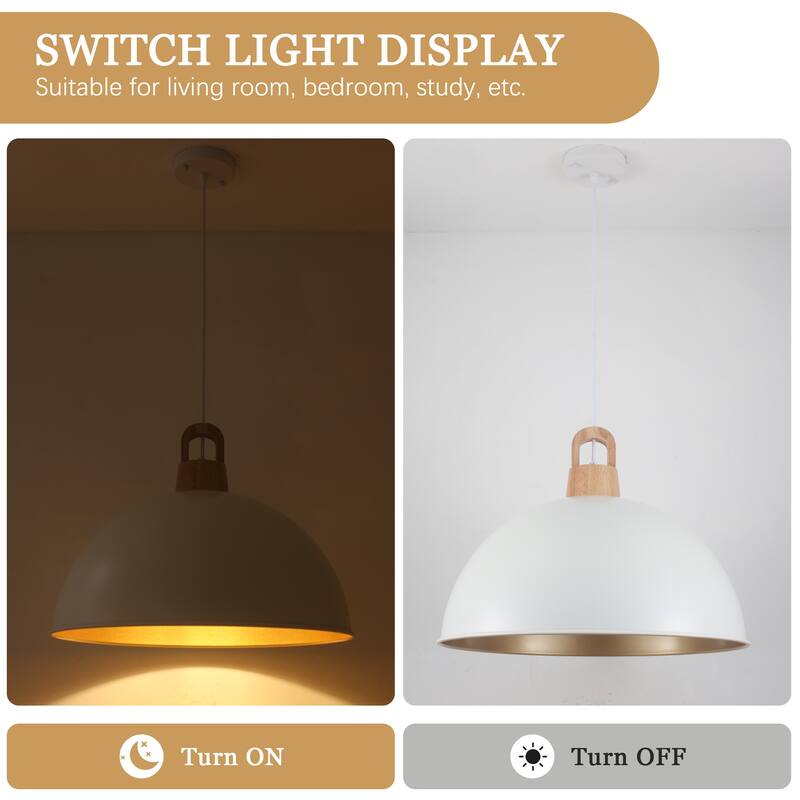 1 - light Industrial Dome Pendant Modern Hanging Lamp for Dining Room Living Room Foyer