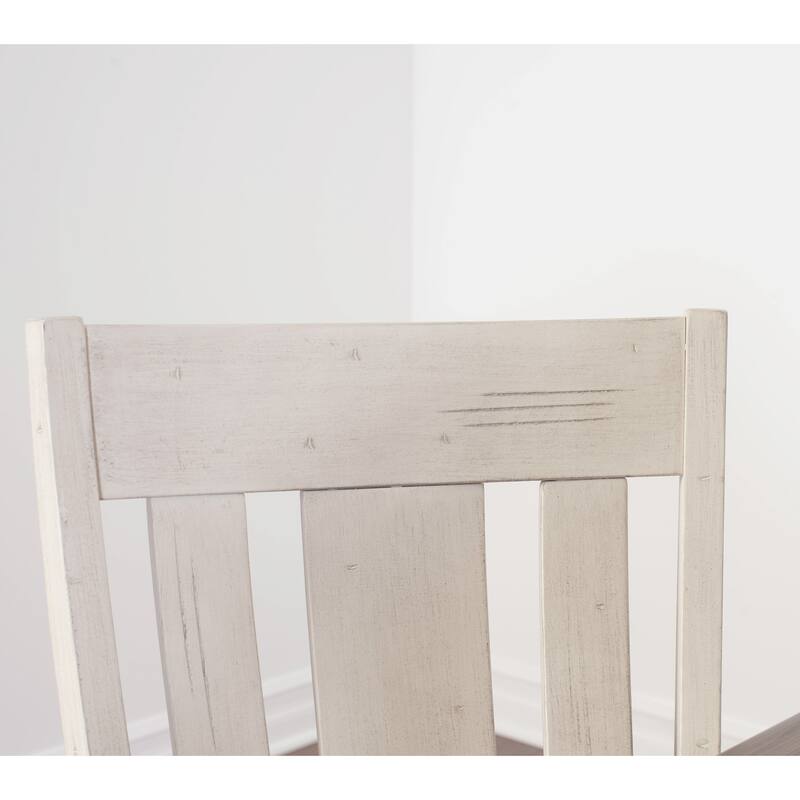 Roundhill Furniture Arch Weathered Oak Dining Set: Round Table, Four Chairs