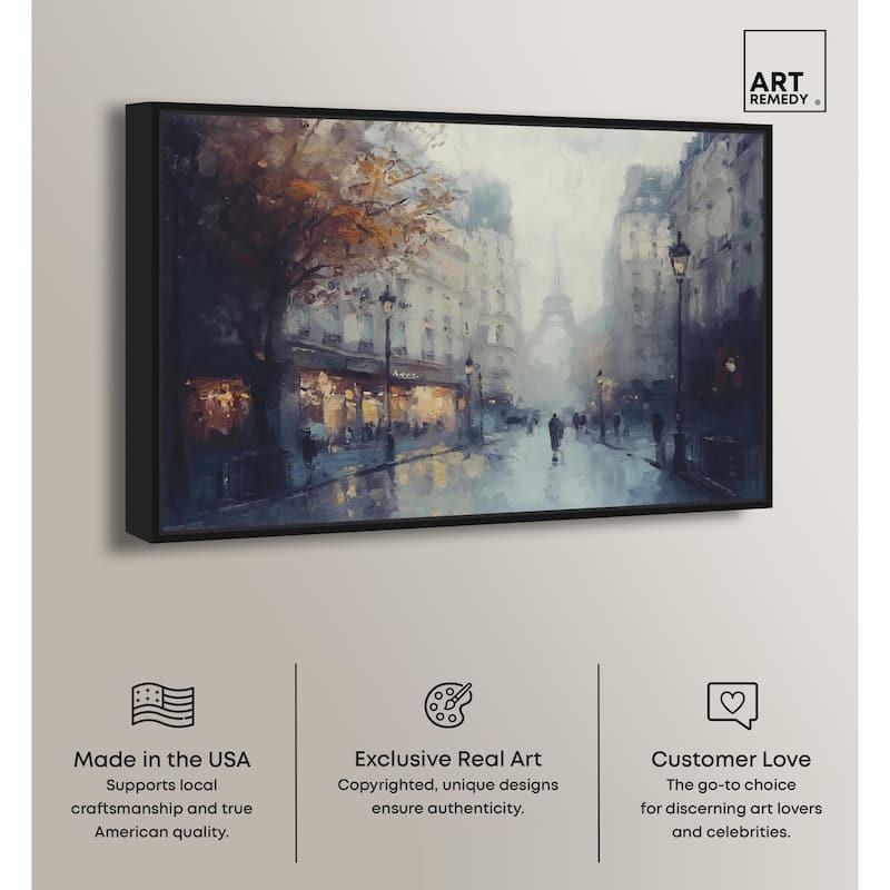 Foggy Paris Canvas by Art Remedy