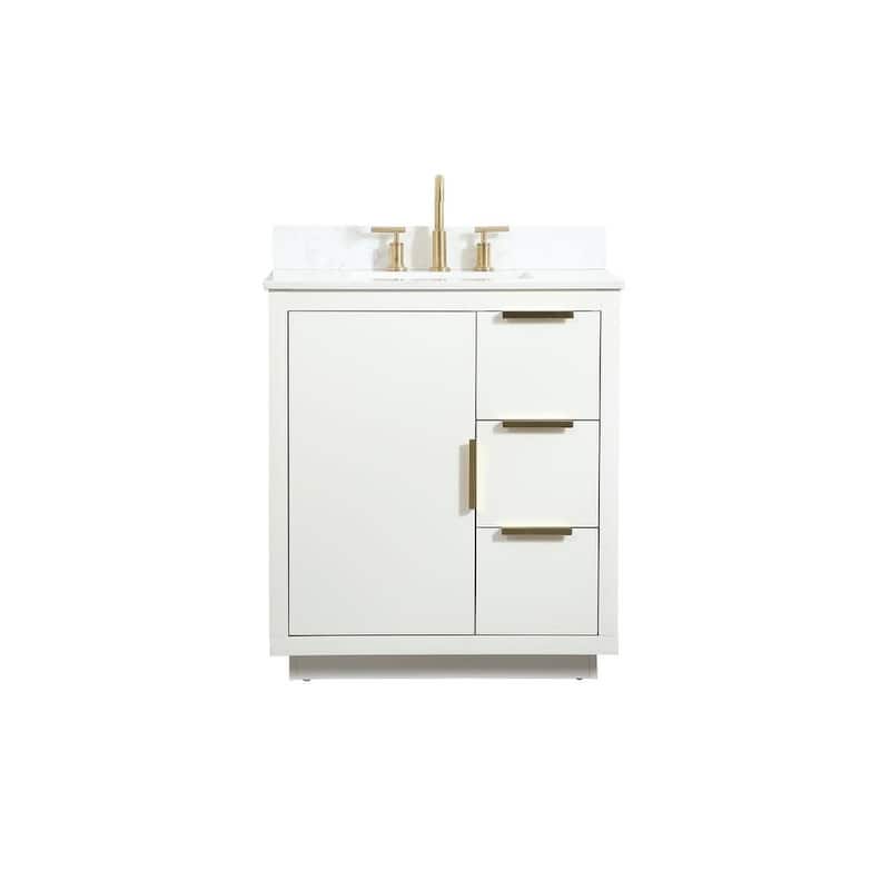 Elegant Lighting VF19430-BS Blake 30" Free Standing Single Basin - White