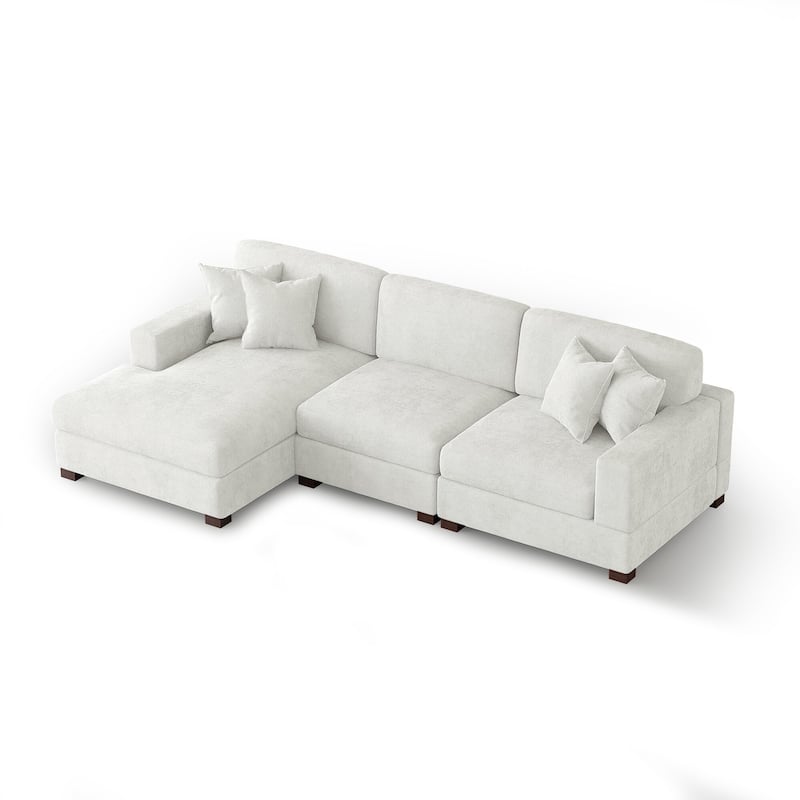 Oversized Modern Chenille Modular Sectional Sofa with Chaise
