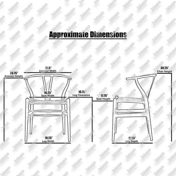 Shop 2xhome Red Modern Wood Elbow Chair Open Y Back Contemporary