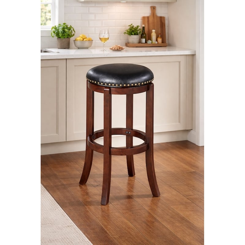 Cordova Bar Height Backless Swivel Stool - Cappuccino