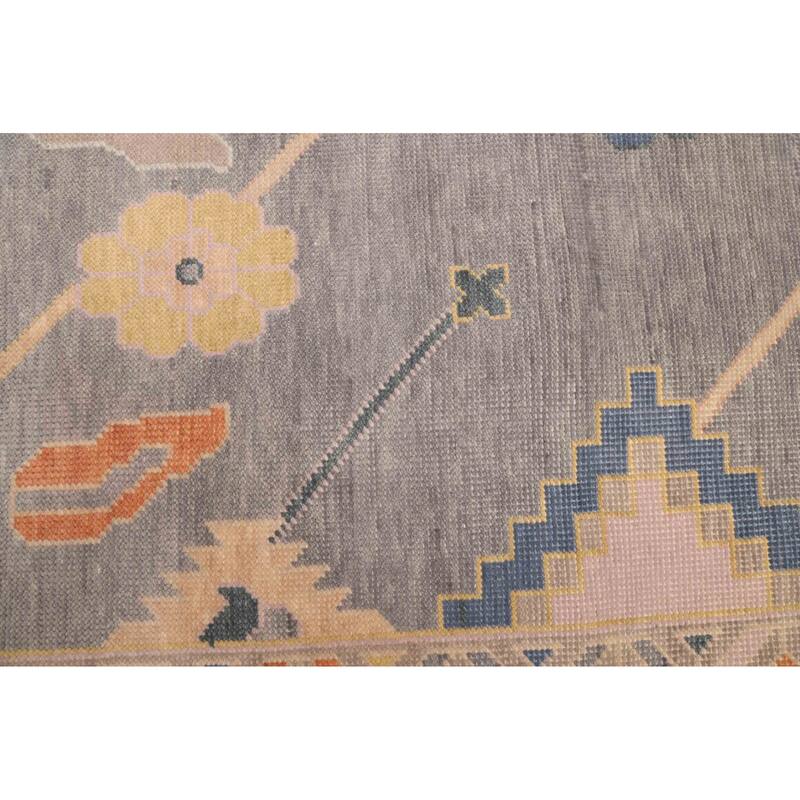 ECARPETGALLERY Hand-knotted Modern Oushak Dark Grey Wool Rug - 9'0 x 11'11